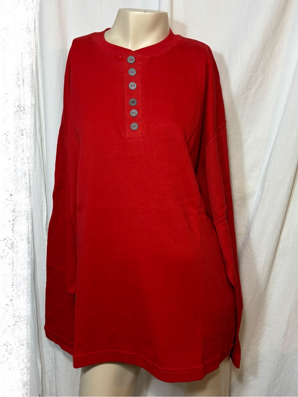 NWT Marlboro vintage red cotton mens thermal long sleeve shirt size large